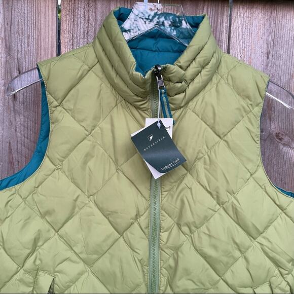 Coldwater Creek Reversible Full Zip Quilted Goose Down Vest Small Outdoors - Picture 3 of 7